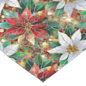 Chemin De Table Court Rouge or blanc Poinsettia (Coin)