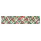 Chemin De Table Court Rouge or blanc Poinsettia (Horizontal)