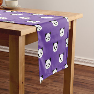 Chemin De Table Court Royal Purple - Motif Panda minimaliste