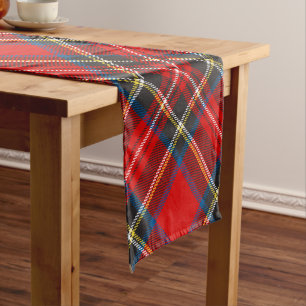 Chemin De Table Court Royal Stewart Modern Jacquard Tartan Plaid