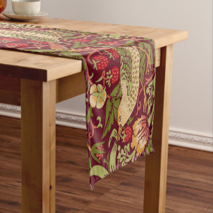 Chemin De Table Court Ruban de satin William Morris Strawberry Thief