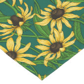 Chemin De Table Court Rudbekia jaune sur vert foncé (Coin)