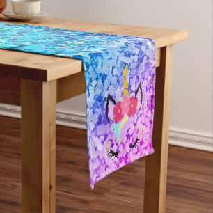 Chemin De Table Court Runner de table de Parties scintillant Unicorn Omb