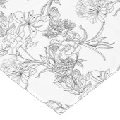 Chemin De Table Court Runner de table - Motif floral noir et blanc (Coin)