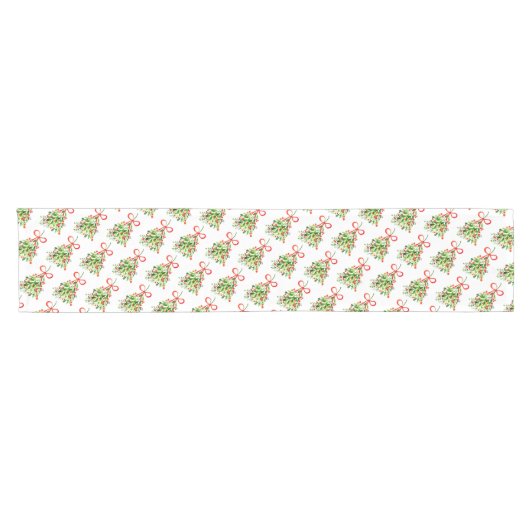 Chemin De Table Court Runner-Mistletoe de table de vacances (Horizontal)