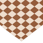 Chemin De Table Court Rust brown and beige checkerboard pattern (Coin)
