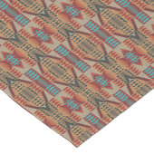 Chemin De Table Court Rust Orange Brown Turquoise Turquoise Blue Tribal  (Coin)