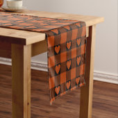 Chemin De Table Court Rust Red Black Buffalo Heart Plaid Table Runner (In Situ)