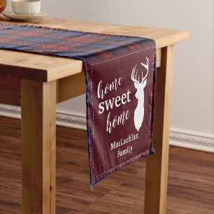 Chemin De Table Court Rusti Plaid Tartan Christmas Clan MacLachlan