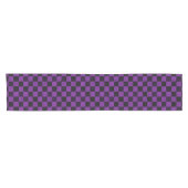 Chemin De Table Court Rustic Checks, Purple and Black (Horizontal)