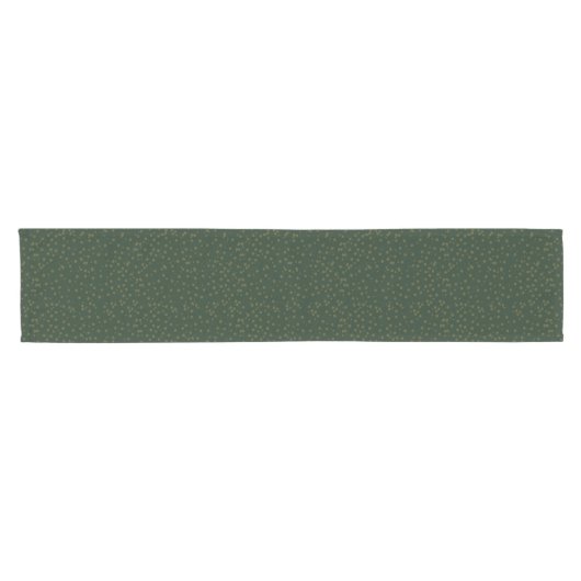 Chemin De Table Court Sage Green Polka Dots Modern Pattern (Horizontal)