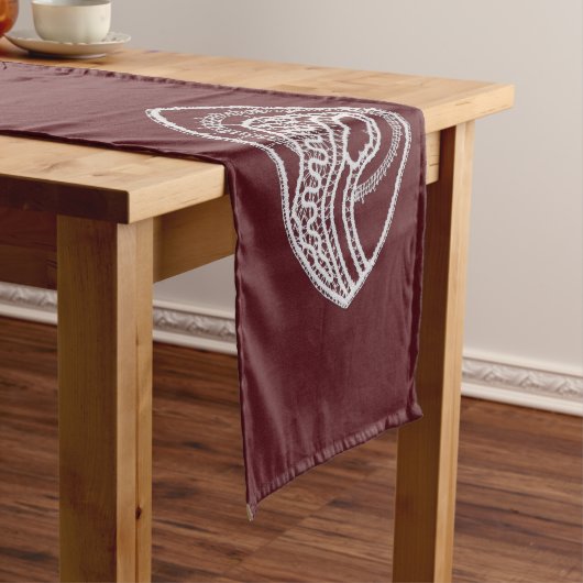 Chemin De Table Court Sainte Vierge Marie, dentelle (In Situ)