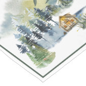 Chemin de table court scène de forêt aquarelle (Coin)