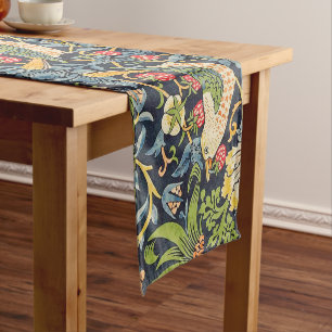 Chemin De Table Court Schéma floral William Morris Strawberry Thief