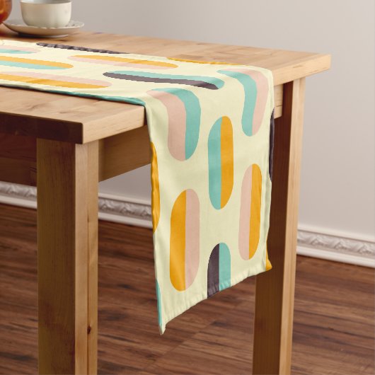Chemin De Table Court Seamless retro pattern with rounded squares short (In Situ)