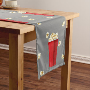 Chemin De Table Court Seaux de Popcorn Rouge Snack de Film Télévision Ci