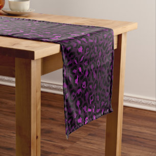 Chemin De Table Court Série Purple and Gold Leopard Design 5
