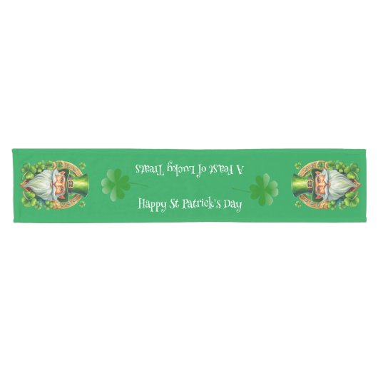 Chemin De Table Court Shamrock & Leprechauns Saint Patrick's Day (Horizontal)