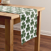 Chemin De Table Court Shamrock Shape Plaid Dark Green Table Runner (In Situ)