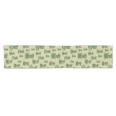 Chemin De Table Court Silhouette de cactus succulent en tasses et pots (Horizontal)