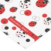 Chemin De Table Court Simple Motif Ladybug rouge, noir et blanc (Coin)