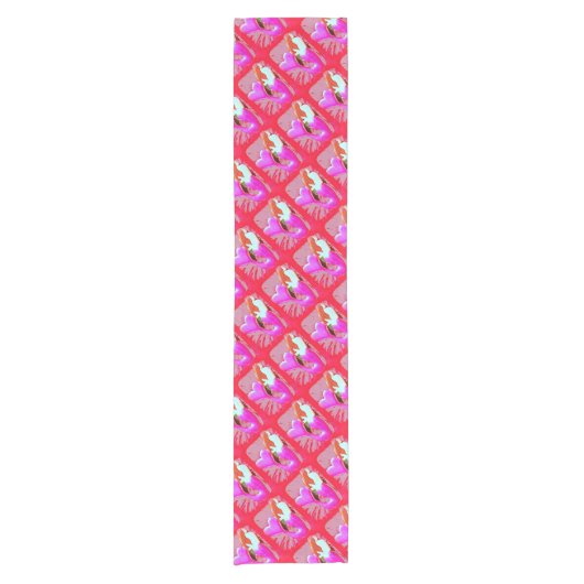 Chemin De Table Court sirène à queue rouge (Devant)