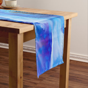 Chemin De Table Court SlipperyJoe's abstrait nuage artwork coloré surr