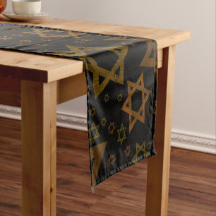 Chemin De Table Court SlipperyJoe's étoile de David artistique sur le th