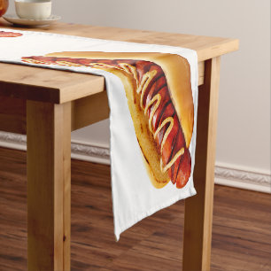 Chemin De Table Court SlipperyJoe's hot dog niché doucement pain jaune v