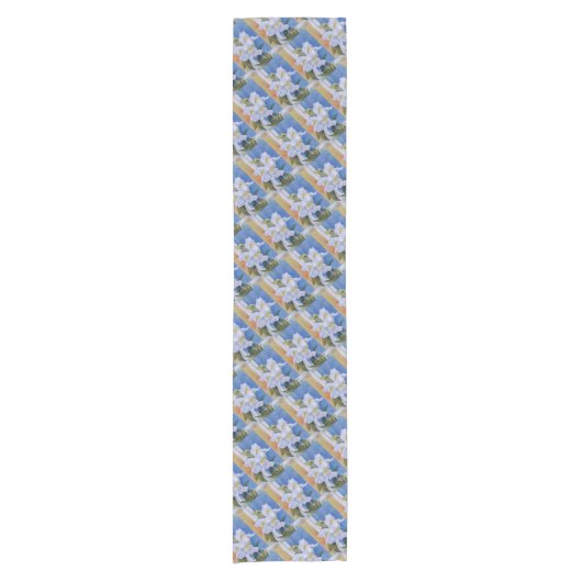 CHEMIN DE TABLE COURT SNAPDRAGONS BLANCS (Devant)