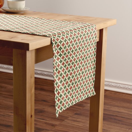 Chemin De Table Court Snowflake Circles-2-14x72 COTON TABLE RUNNER (In Situ)