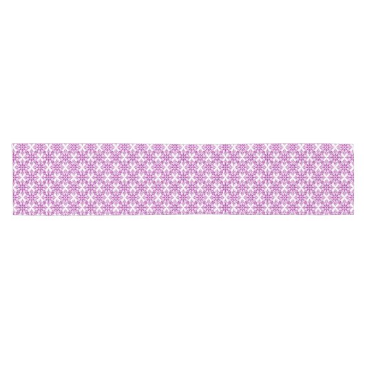 Chemin De Table Court Snowflake Plaid Pattern Pink Holidays Table Runner (Horizontal)