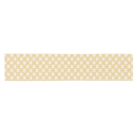 Chemin De Table Court Snowflake Plaid Pattern Yellow Table Runner (Horizontal)
