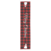 Chemin De Table Court Snowman sur Red Black Buffalo Plaid (Devant)