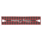 Chemin De Table Court Snowman sur Red Black Buffalo Plaid (Horizontal)