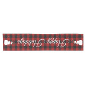 Chemin De Table Court Snowman sur Red Black Buffalo Plaid (Horizontal)