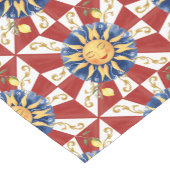 Chemin De Table Court soleil sicilien, majolica, (Coin)