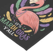 Chemin De Table Court Son Flamant rose Mardi Gras Y'all (Coin)