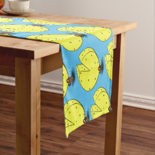 Chemin De Table Court Souris mignonne avec dessin animé au fromage