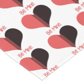 Chemin De Table Court Soyez à moi Valentine Red Stripe Heart (Coin)