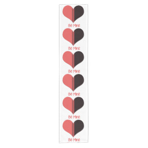 Chemin De Table Court Soyez à moi Valentine Red Stripe Heart