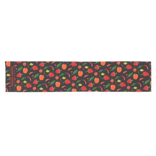 Chemin De Table Court Spicy Chili Pepper Pattern Personalized  (Horizontal)