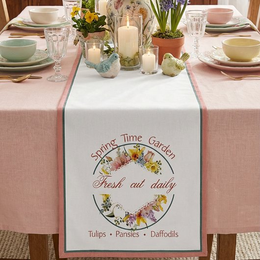 Chemin De Table Court Spring Filden sign Medium Table Runner