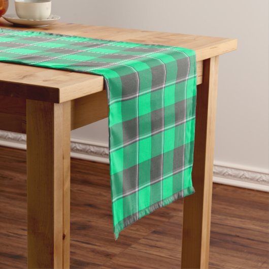 Chemin De Table Court Spring Green and Finlandia Black Plaid (In Situ)
