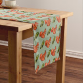 Chemin De Table Court Squirrel and Acorn Pattern Green (In Situ)