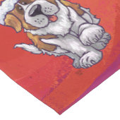 Chemin De Table Court St Bernard Noël En Rouge (Coin)