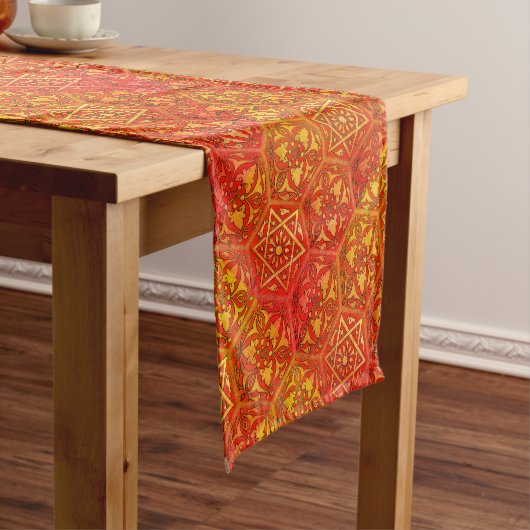 Chemin De Table Court Star of David Golden Fire Red (In Situ)