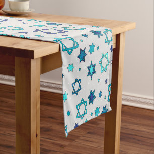 Chemin De Table Court Star of David Table Runner - Grey