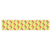 Chemin De Table Court Strawberry and Flower Yellow Pattern (Horizontal)