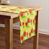 Chemin De Table Court Strawberry and Flower Yellow Pattern (In Situ)